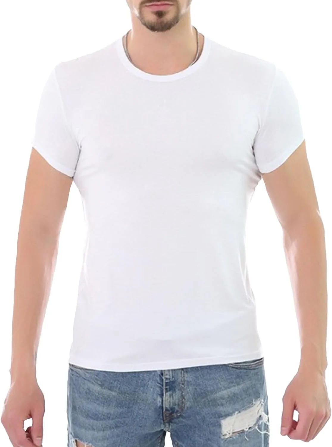 Мужская футболка из мягкого хлопка Stay Tucked, Casual, Slim Fit, короткий рукав, V-образный/круглый вырез