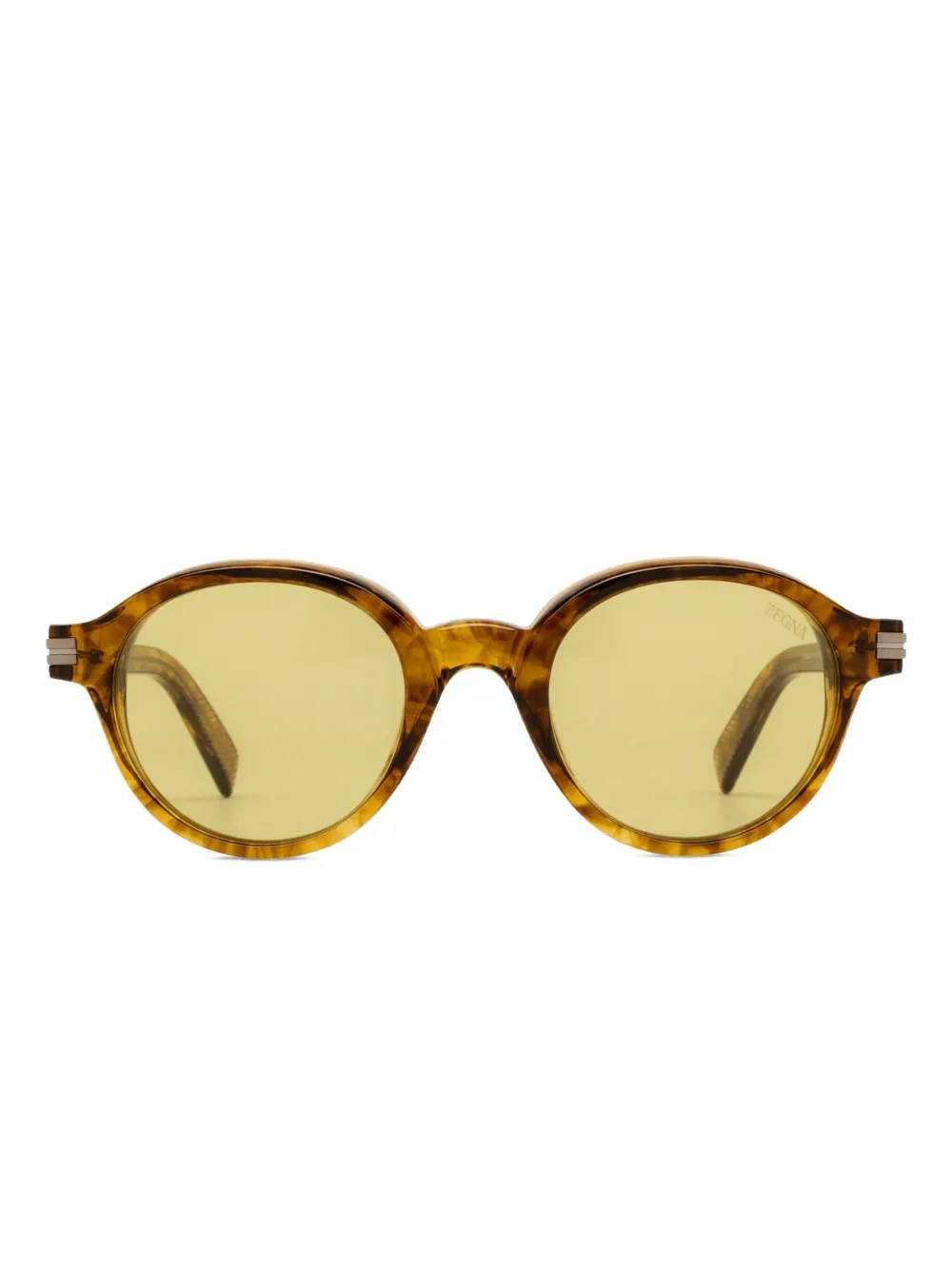 

Солнцезащитные очки в круглой оправе Zegna, коричневый