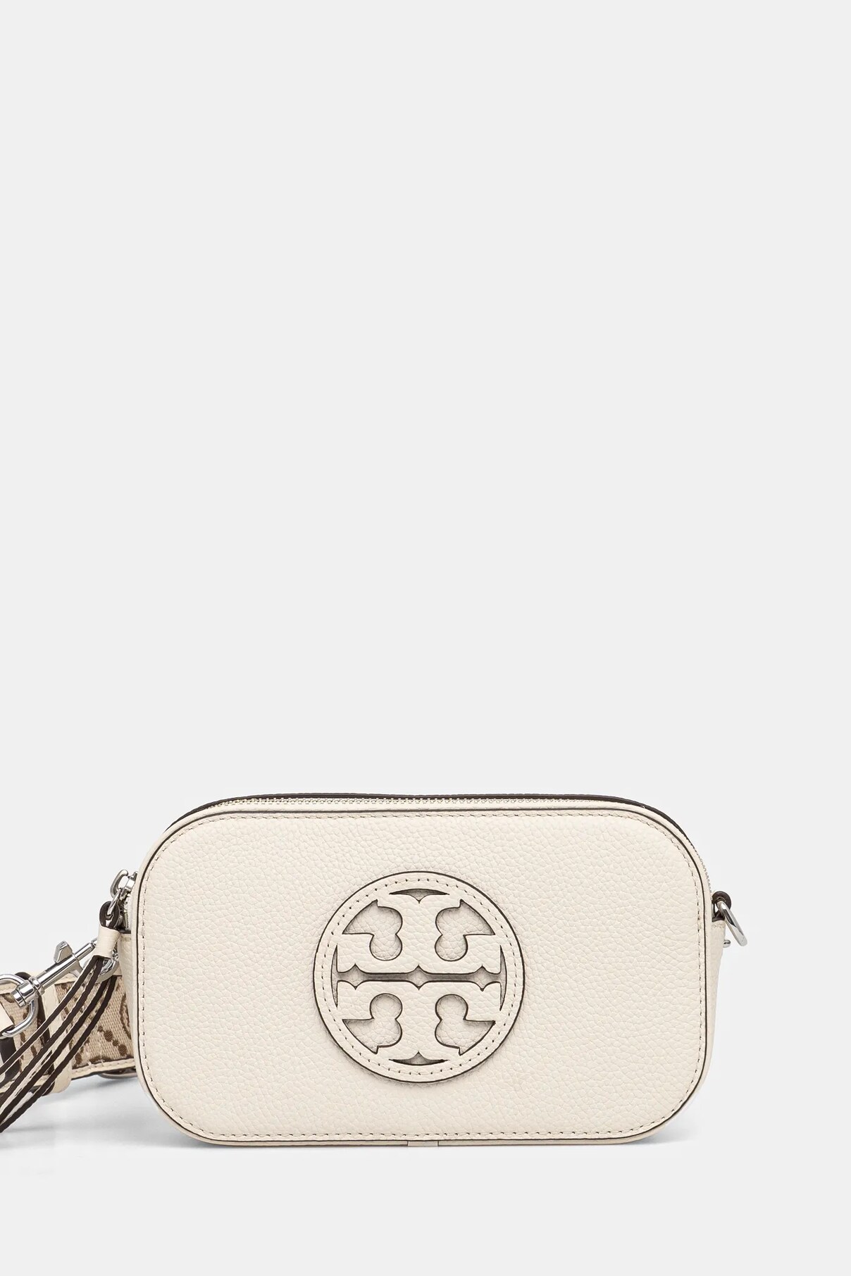 

Миниатюрная кожаная сумка через плечо Miller Tory Burch, бежевый