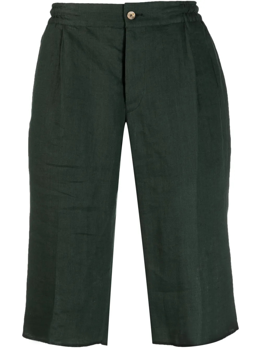 

Льняные шорты-бермуды Kiton, зеленый