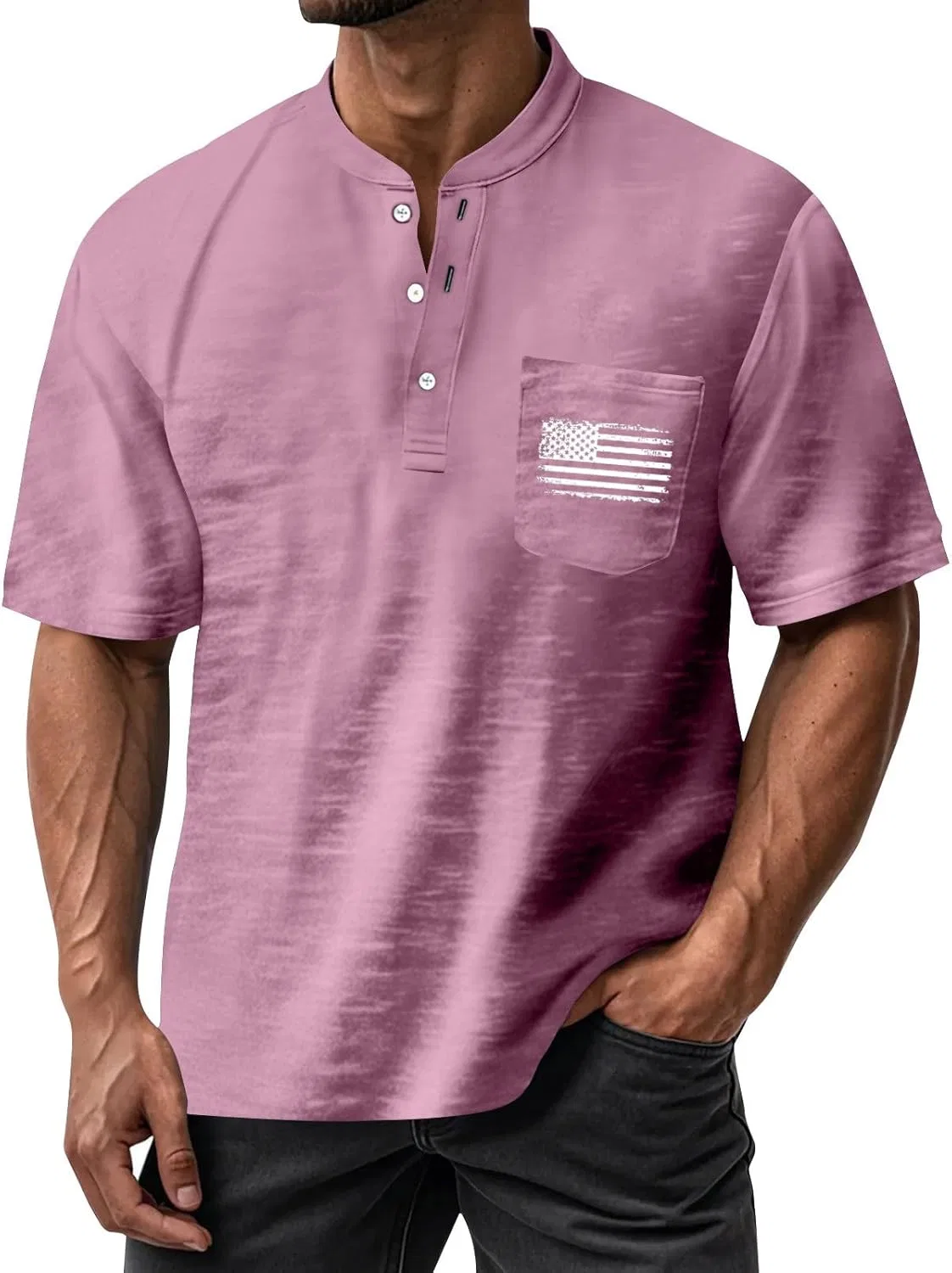 Футболка мужская с американским флагом, 3-pink
