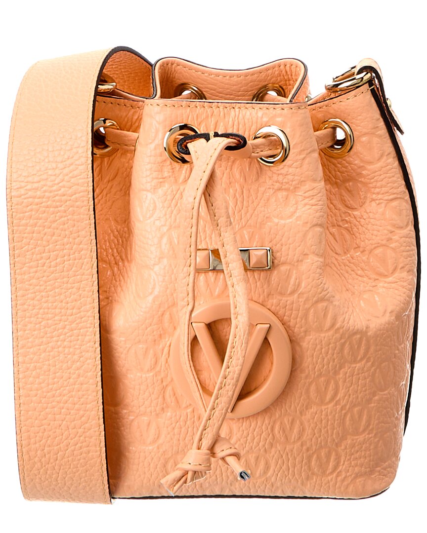 

Valentino by Mario Valentino Jules Dollaro Кожаная сумка-мешок с монограммой, розовый