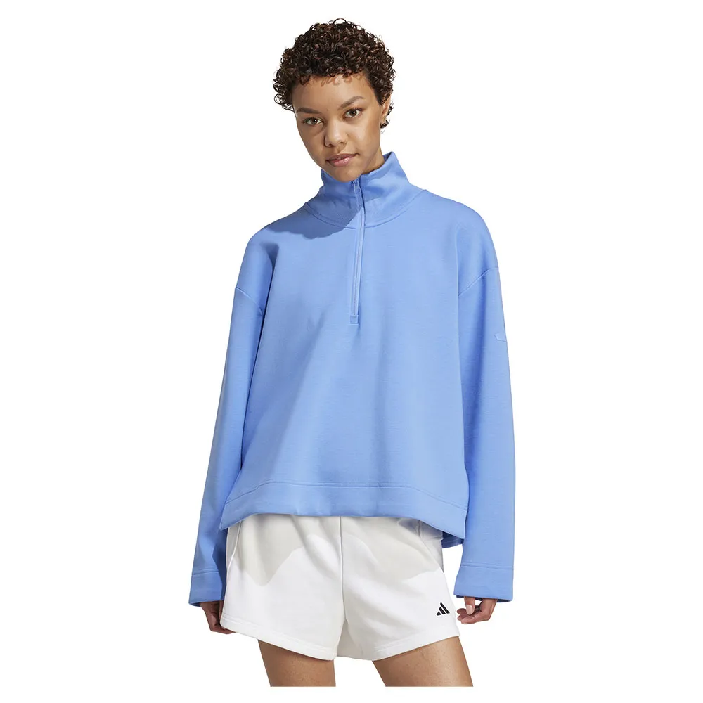 

Толстовка adidas All SZN Soft Lux half zip, синий