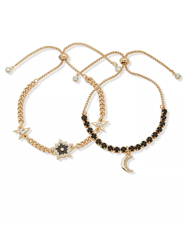 

Браслет-Слайдер из двух частей золотистого оттенка со звездами и луной Karl Lagerfeld Paris, black