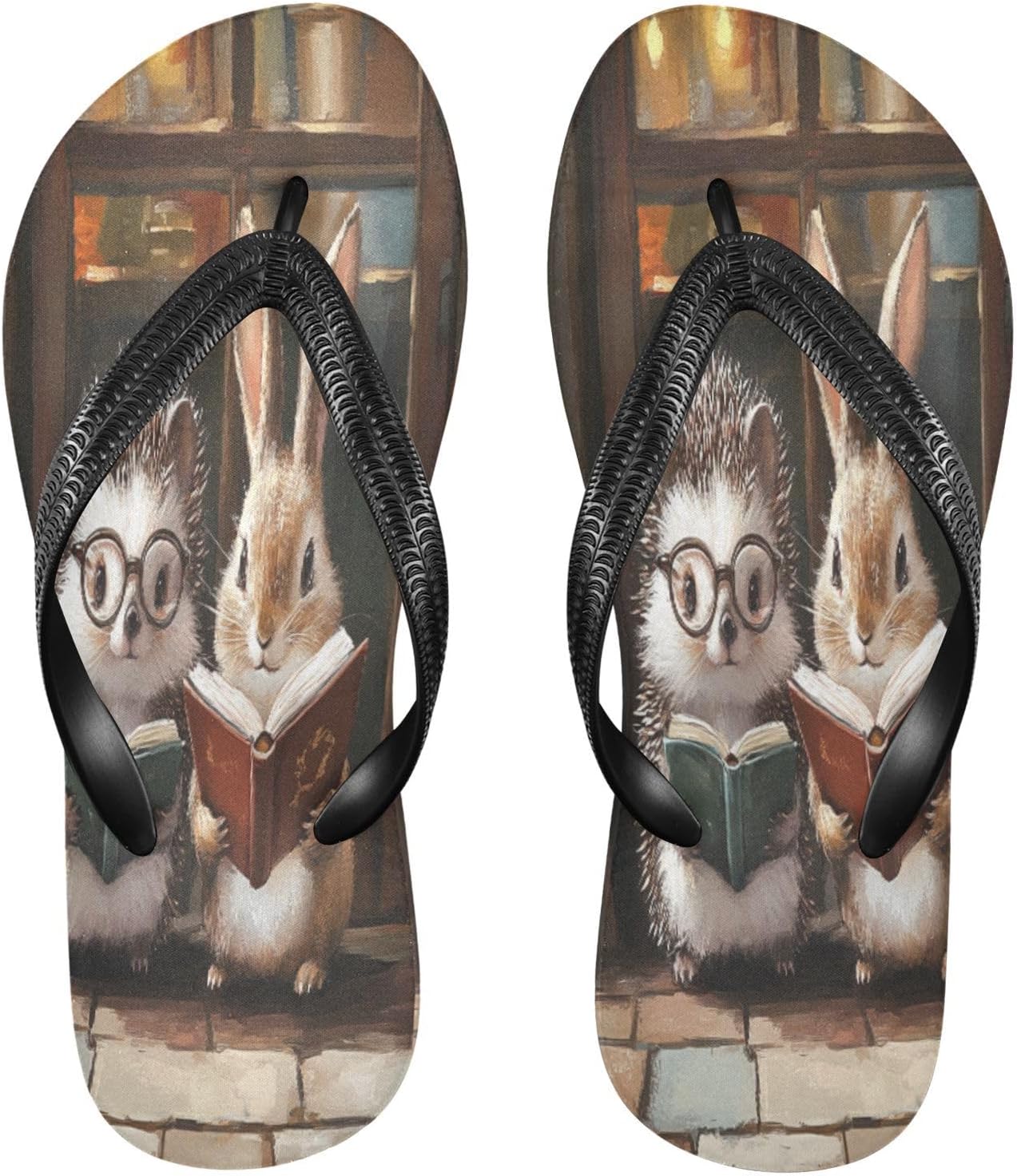 

Вьетнамки с изображением ежика и кролика коричневого цвета, пляжные шлепанцы, резиновые нескользящие летние тапочки для прогулок для мужчин и женщин Sinestour