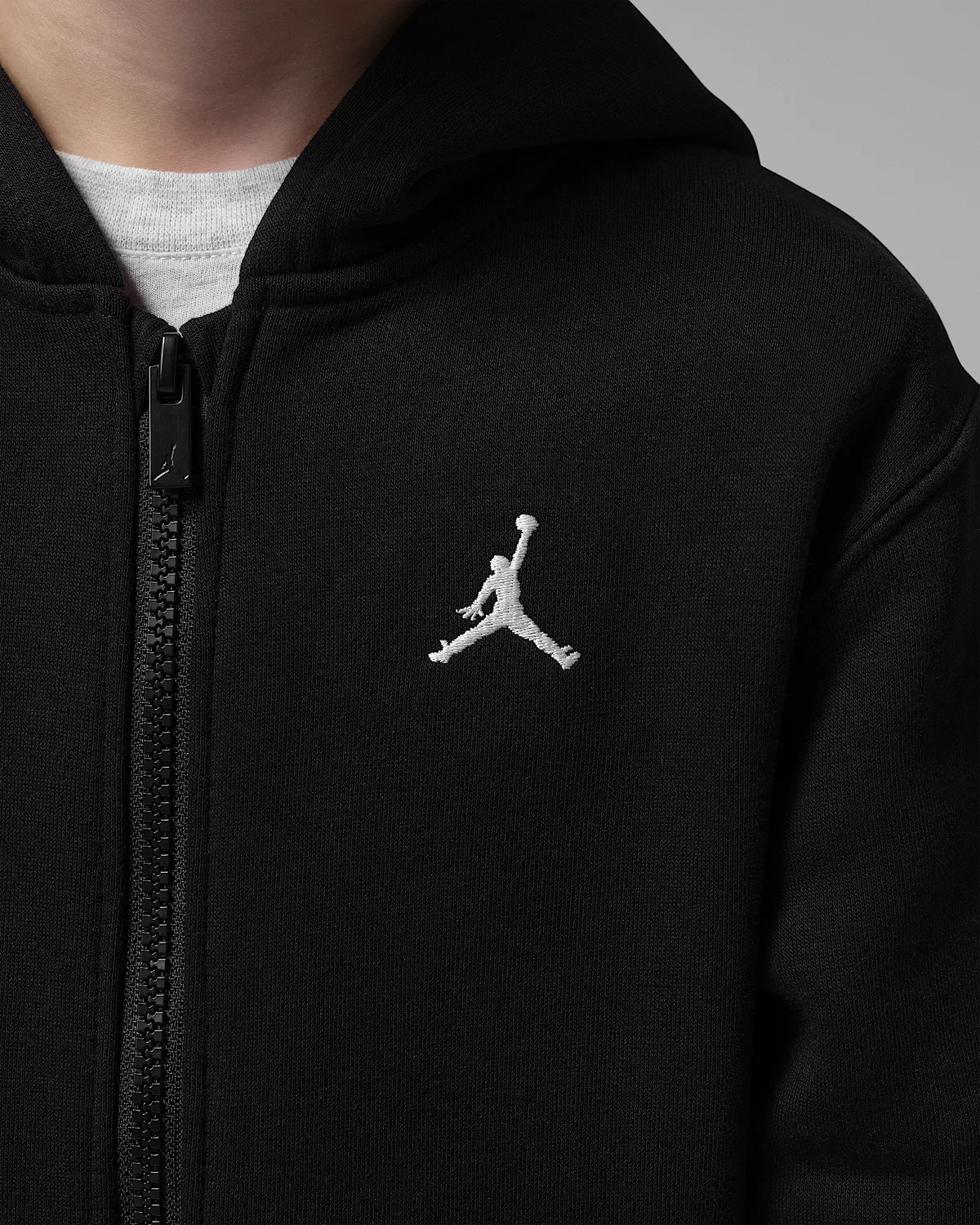 Детская флисовая кофта Jordan Brooklyn Fleece на молнии, Black — фото 4