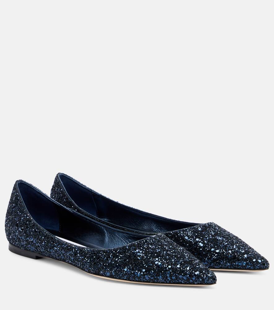 Балетки с блестками Jimmy Choo, Love Flat Cgf