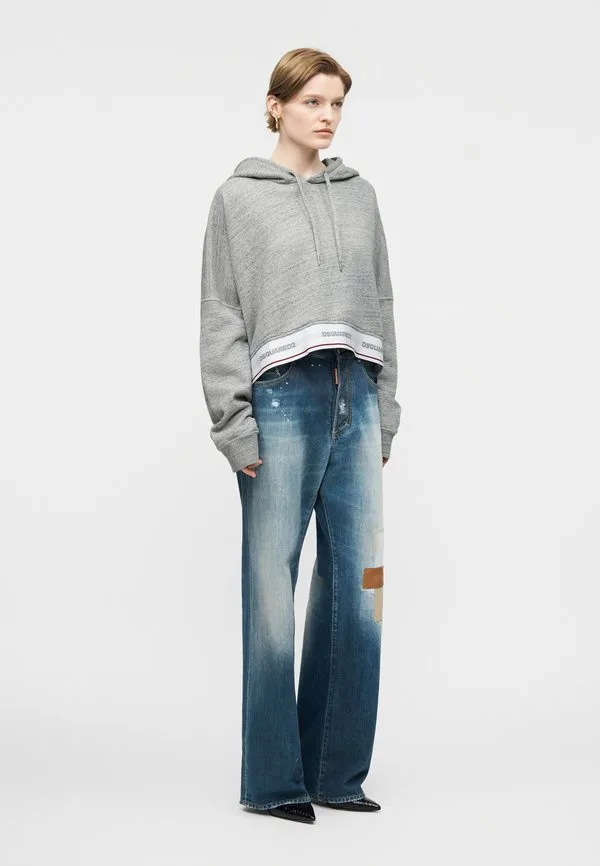 Худи укороченного кроя onion Dsquared2, Grey Melange — фото 4