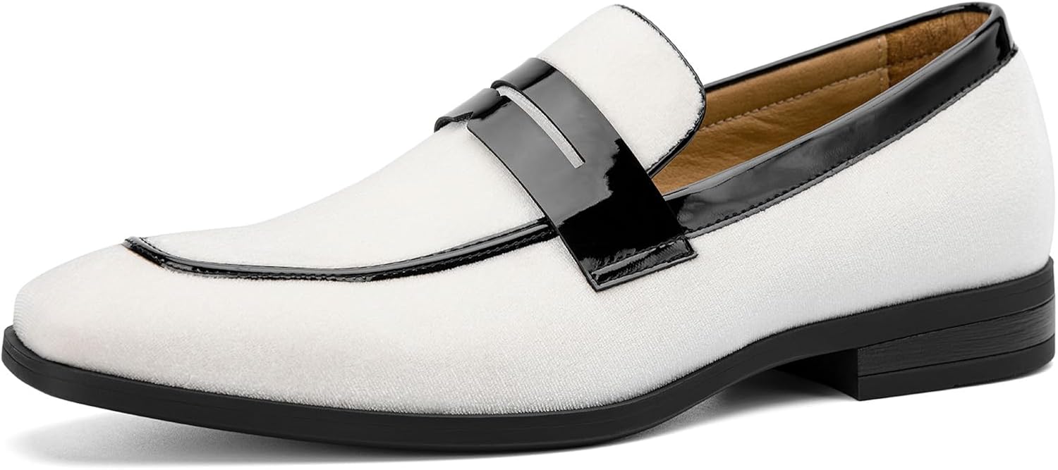 

Мужские бархатные лоферы JITAI, классические туфли для мужчин, лоферы под смокинг, белый