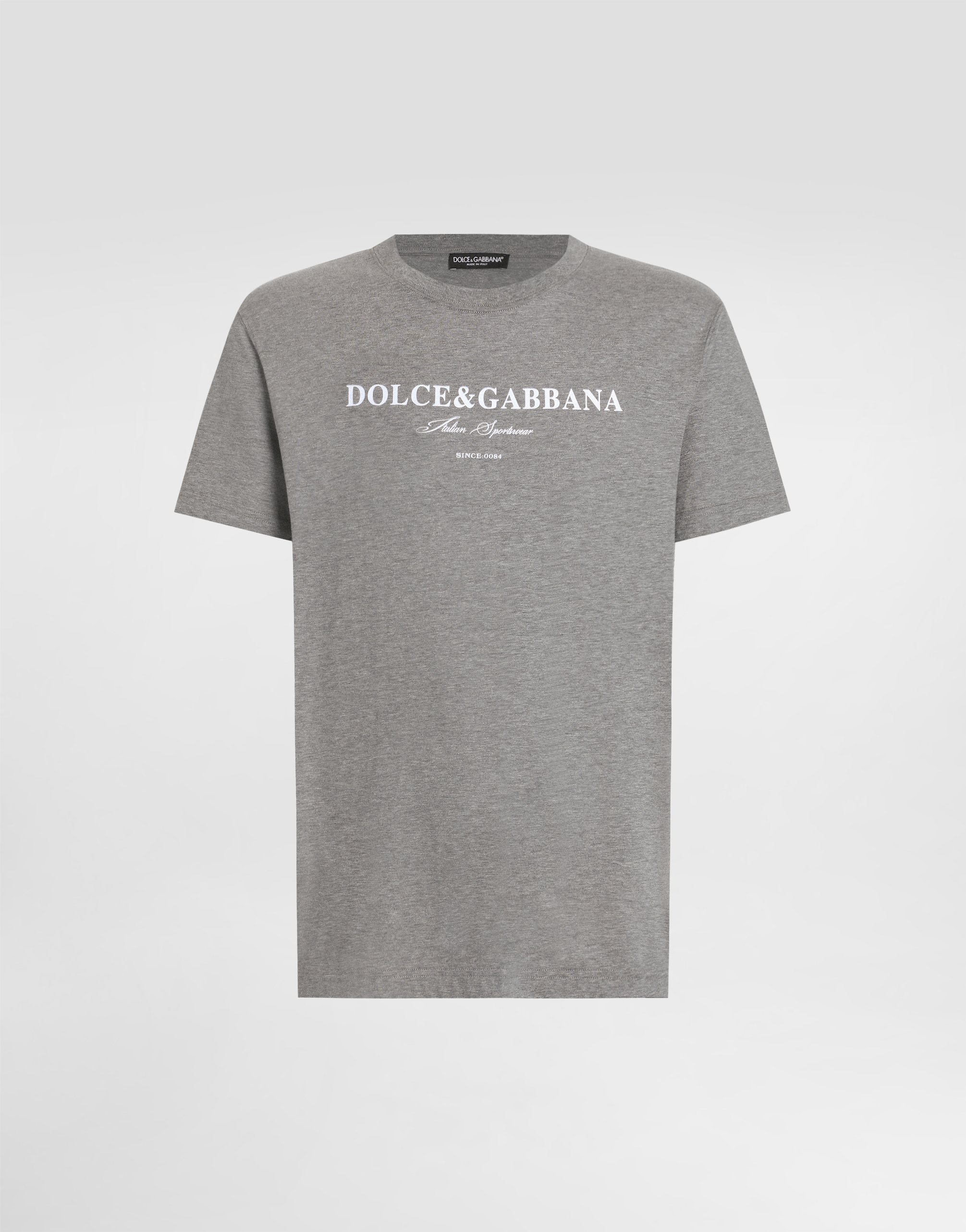 

Хлопковая футболка с принтом Dolce & Gabbana, серый