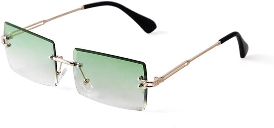 

Солнцезащитные очки LVTFCO без оправы, прямоугольной формы, для женщин и мужчин, с градиентным покрытием, защитой от УФ-излучения UV400, винтажные, для путешествий, C9