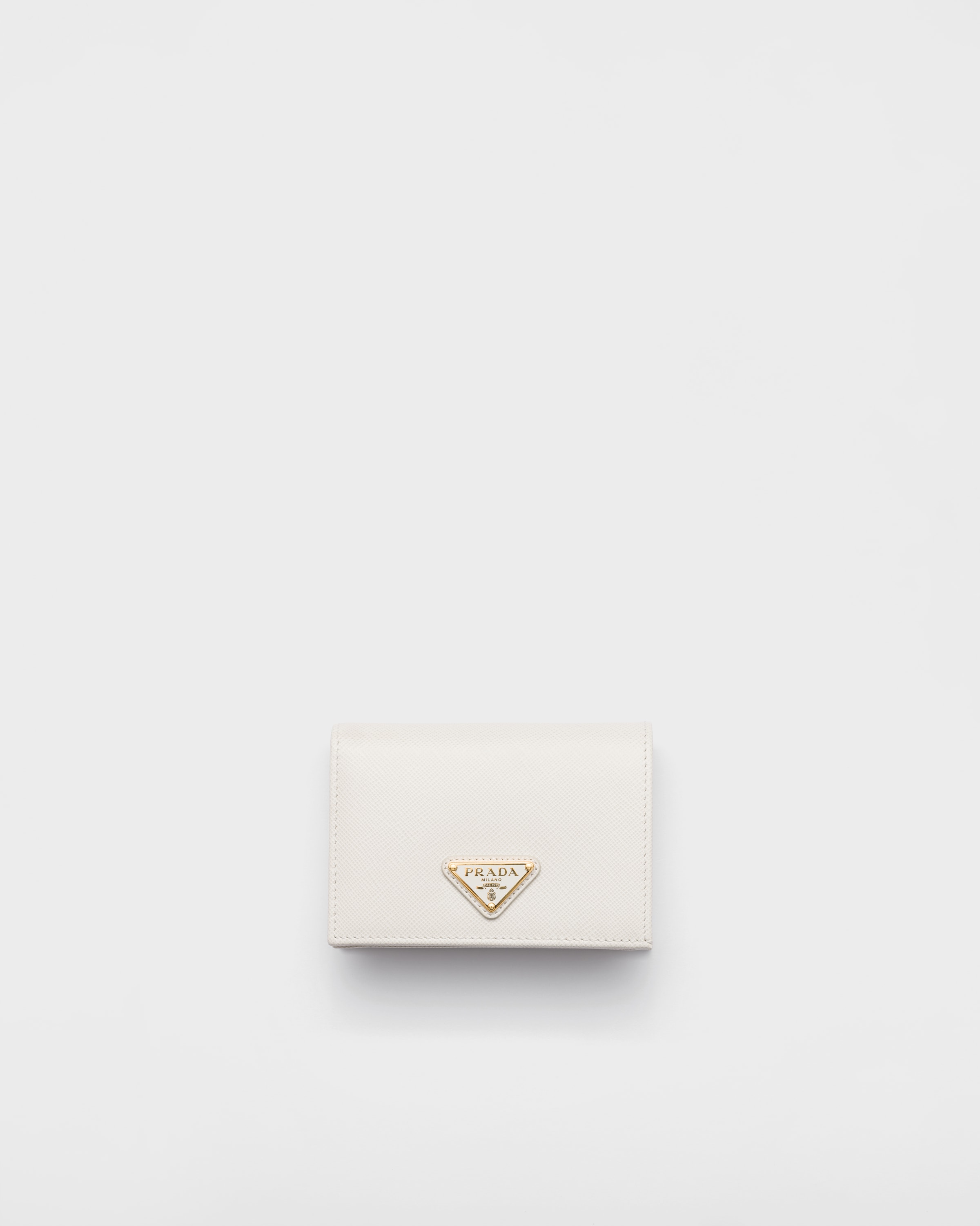 

Маленький кошелек из сафьяновой кожи Prada, мелово-белый