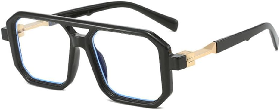 

Солнцезащитные очки с двойной перемычкой для женщин, модные градиентные очки с защитой от УФ-излучения UV400, ретро-многоугольные солнцезащитные очки для мужчин TYUVIVO, Black Clear