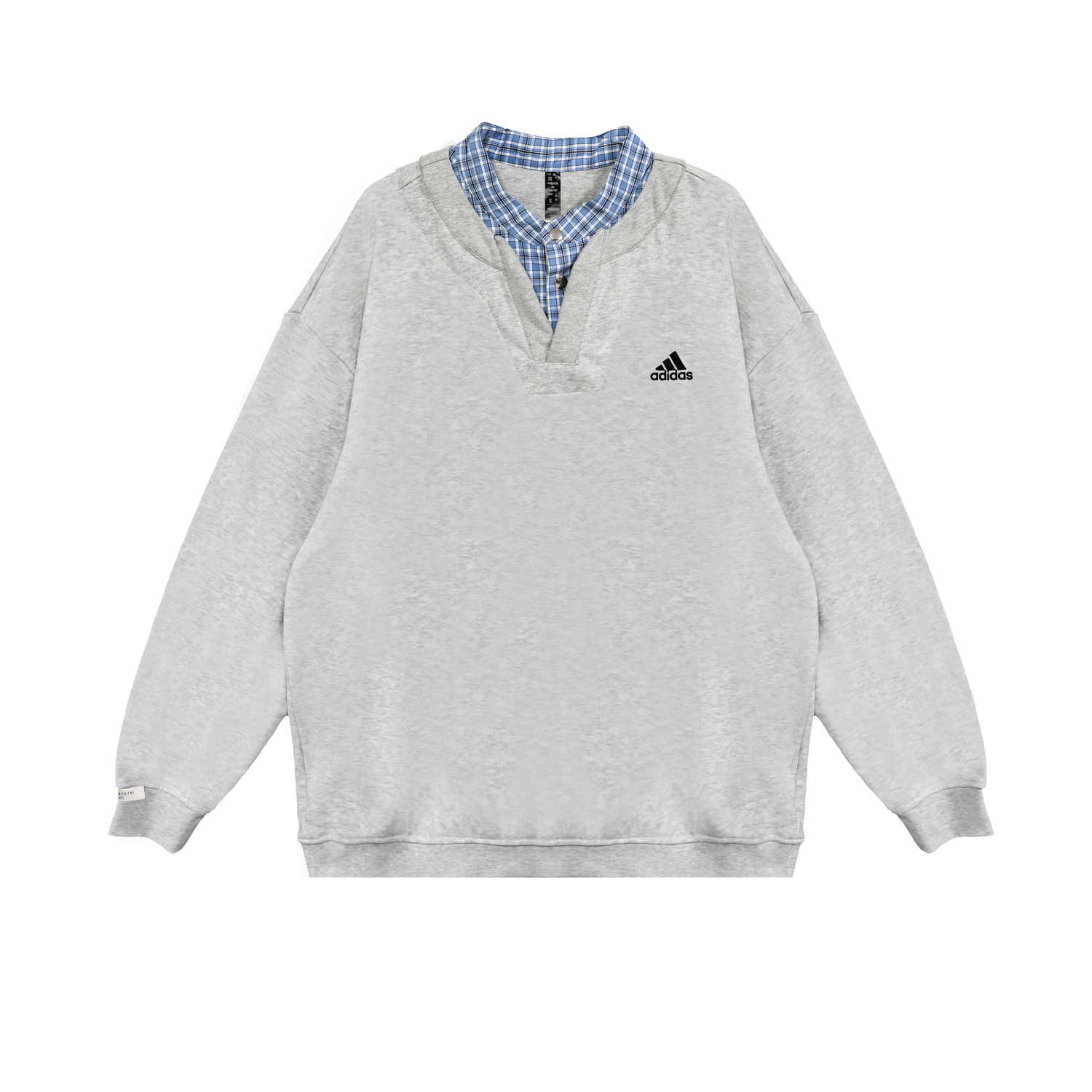 

Adidas Свитшот Unisex Light Heather Gray с круглым вырезом, утолщенный, обычный крой