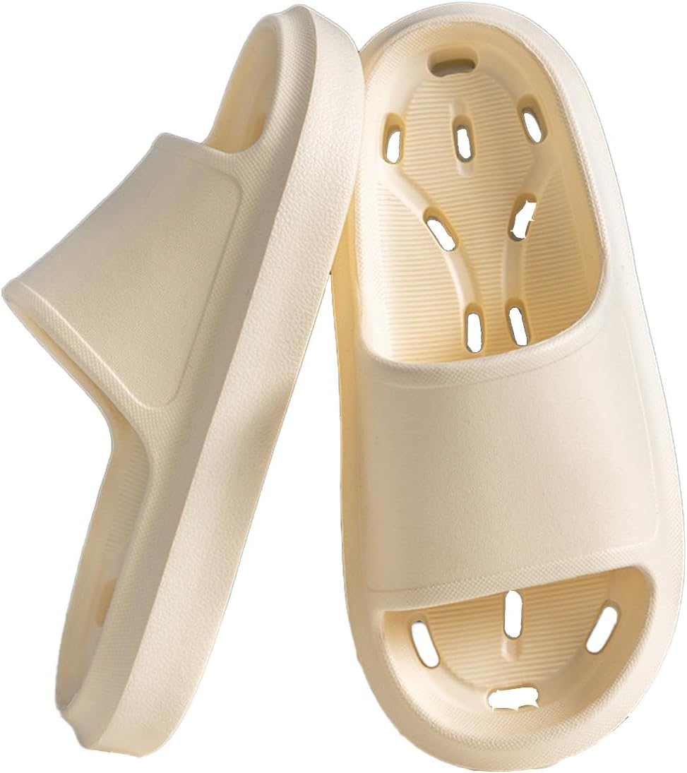 

Женские и мужские шлепанцы для душа oukisam, быстро сохнущие, легкая подошва, нескользящие шлепанцы для ванной, белый