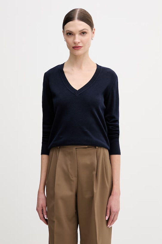 

Хлопковый свитер United Colors of Benetton, темно-синий