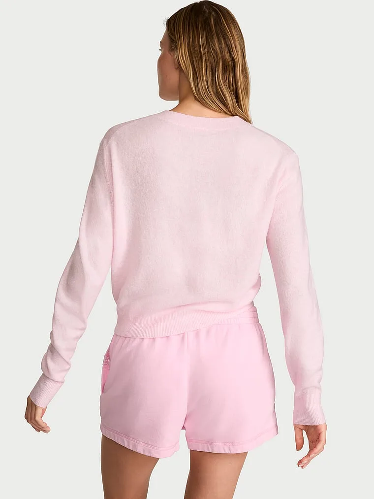 Роскошный вязаный свитер с круглым вырезом Victoria'S Secret, Heather Pink Petal — фото 2