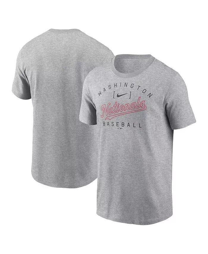 

Мужская футболка Heather Grey Washington Nationals Home Team Athletic Arch Nike, серый