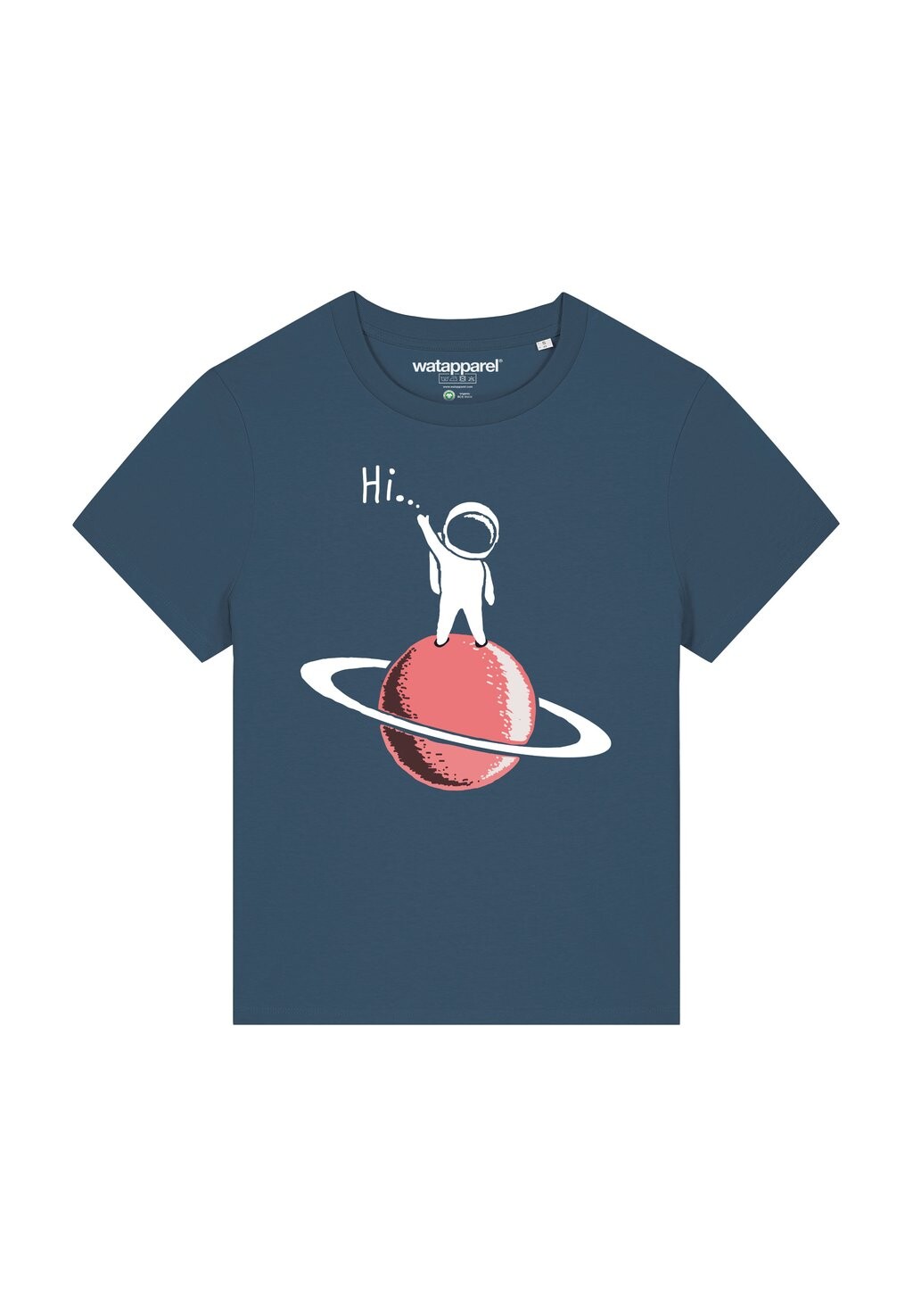 

Футболка с принтом ASTRONAUT SAYS HI watapparel, цвет Mottled Blue