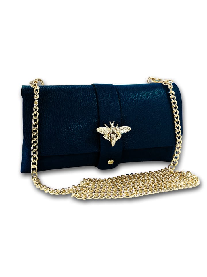 

Кожаная сумка через плечо, клатч Toscanto, темно-синяя, около 23 см Toscanto