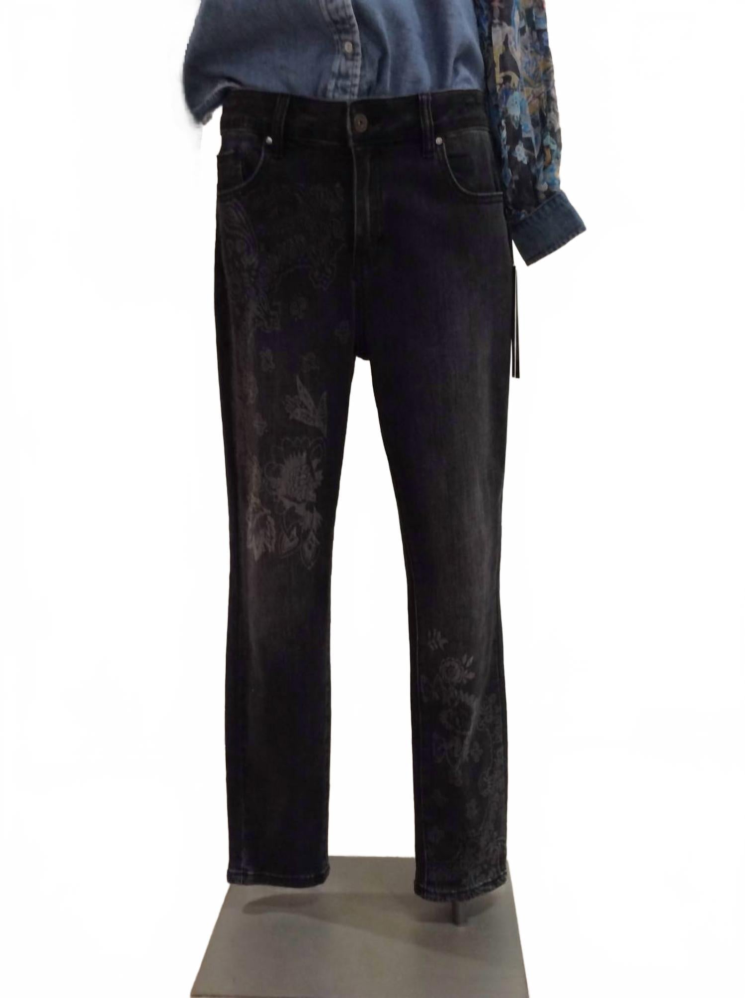 

Джинсовые брюки с принтом и вышивкой в цвете антрацит CHARLIE B, Charcoal