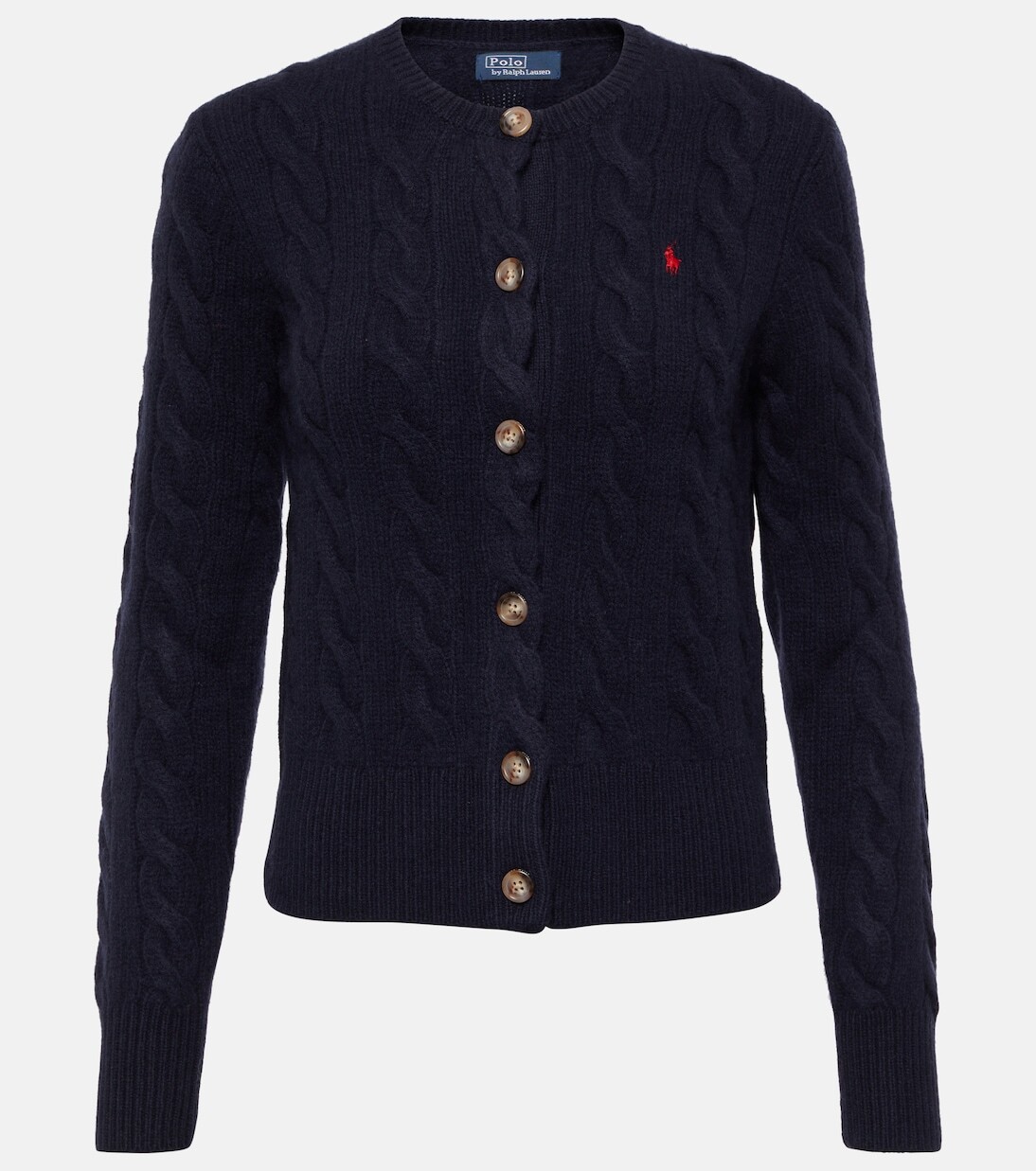 

Кардиган косой вязки из шерсти и кашемира Polo Ralph Lauren, синий