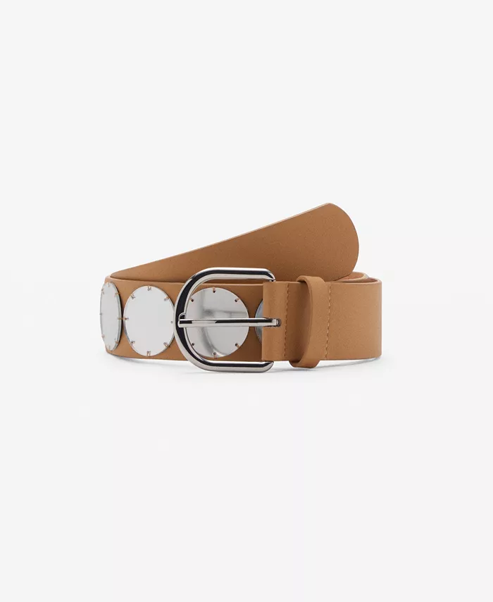 

Женский пояс с зеркалом Combined Mirror Belt MANGO, коричневый/бежевый