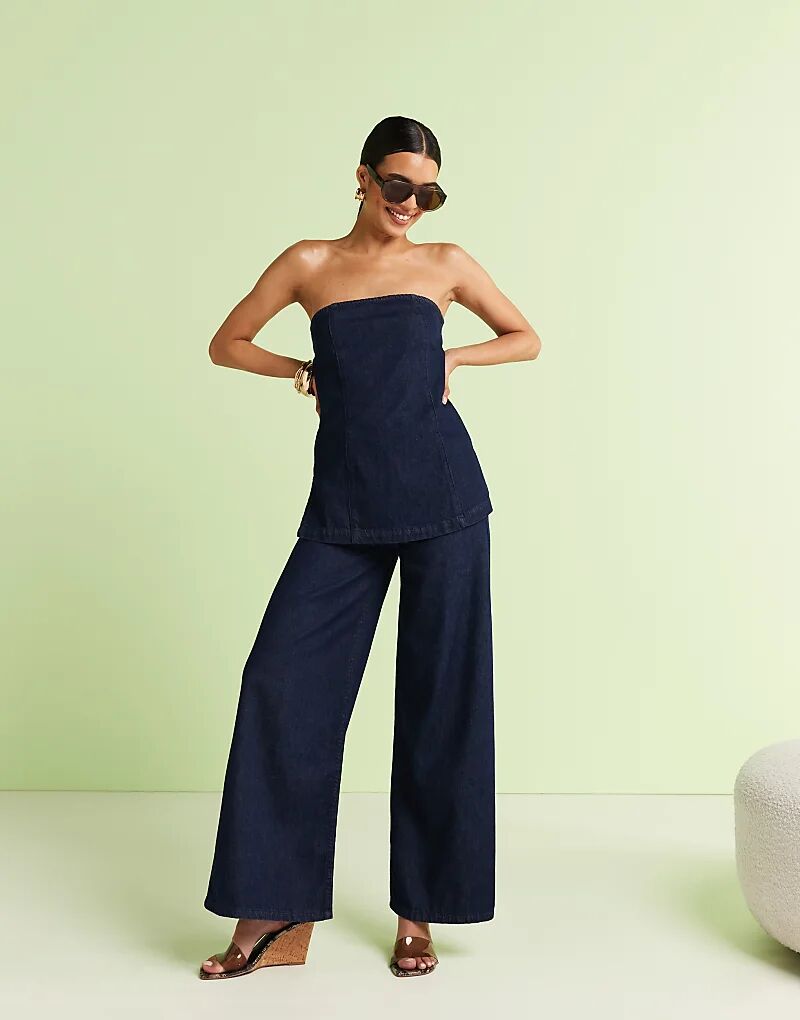 

Мягкие джинсы-палаццо ASOS DESIGN цвета чернильной стирки — часть комплекта
