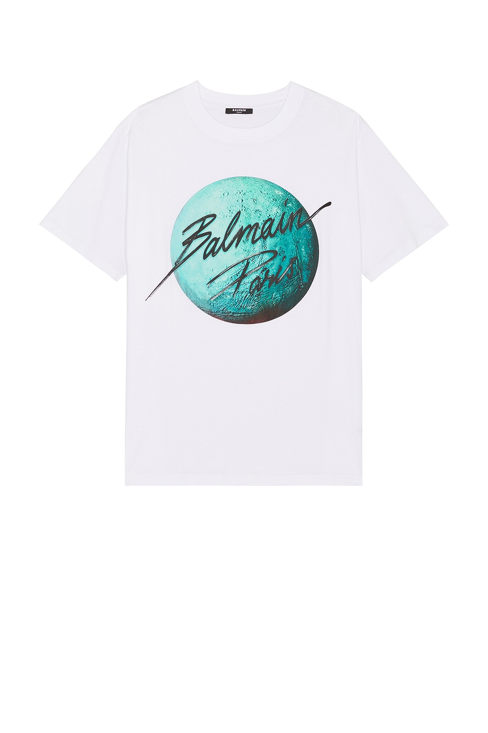 

Футболка Paris & Planet Balmain, White, Turquoise, Blue, & Black