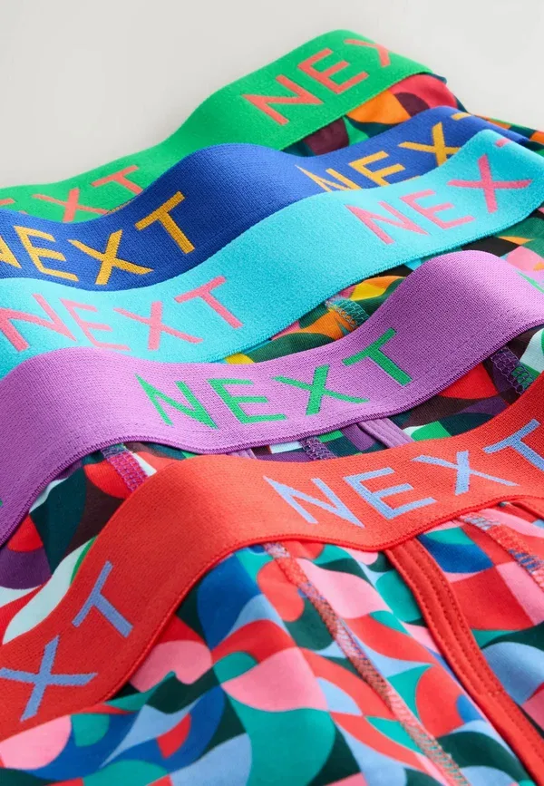 Трусы боксеры Next, 5 pack boxers boxer briefs, яркий синий оранжевый фиолетовый геометрический принт — фото 2