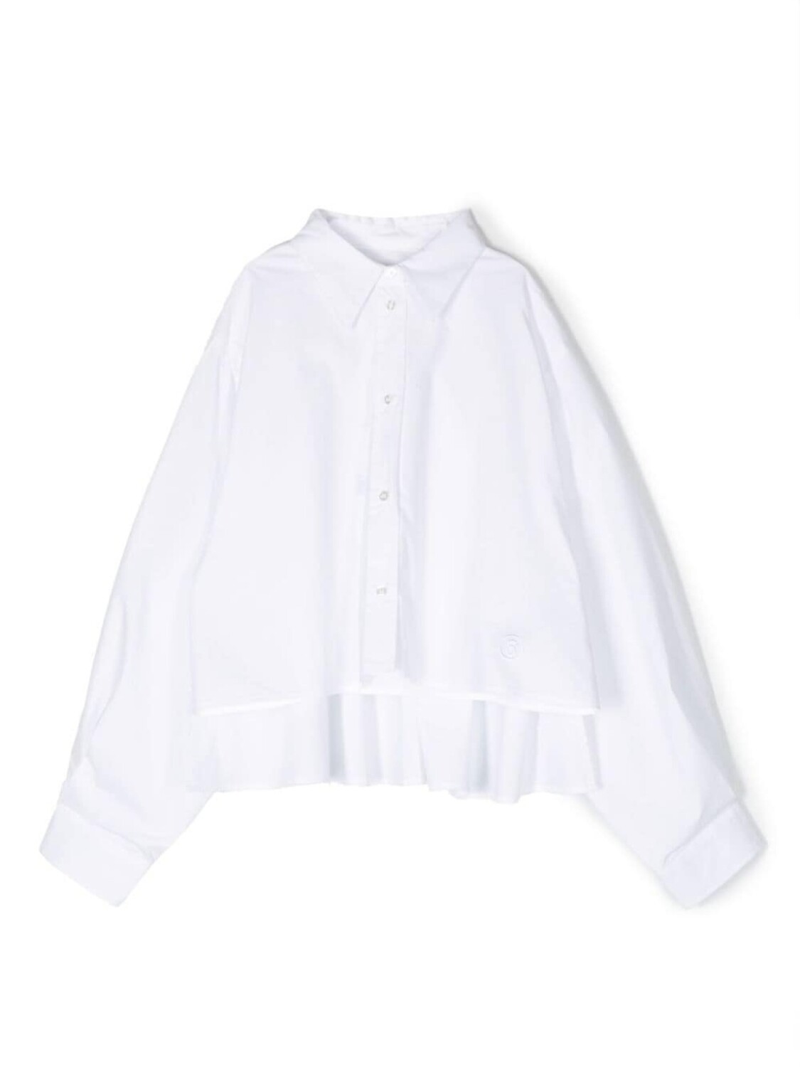

MM6 Maison Margiela Kids расклешенная рубашка с асимметричным подолом, белый