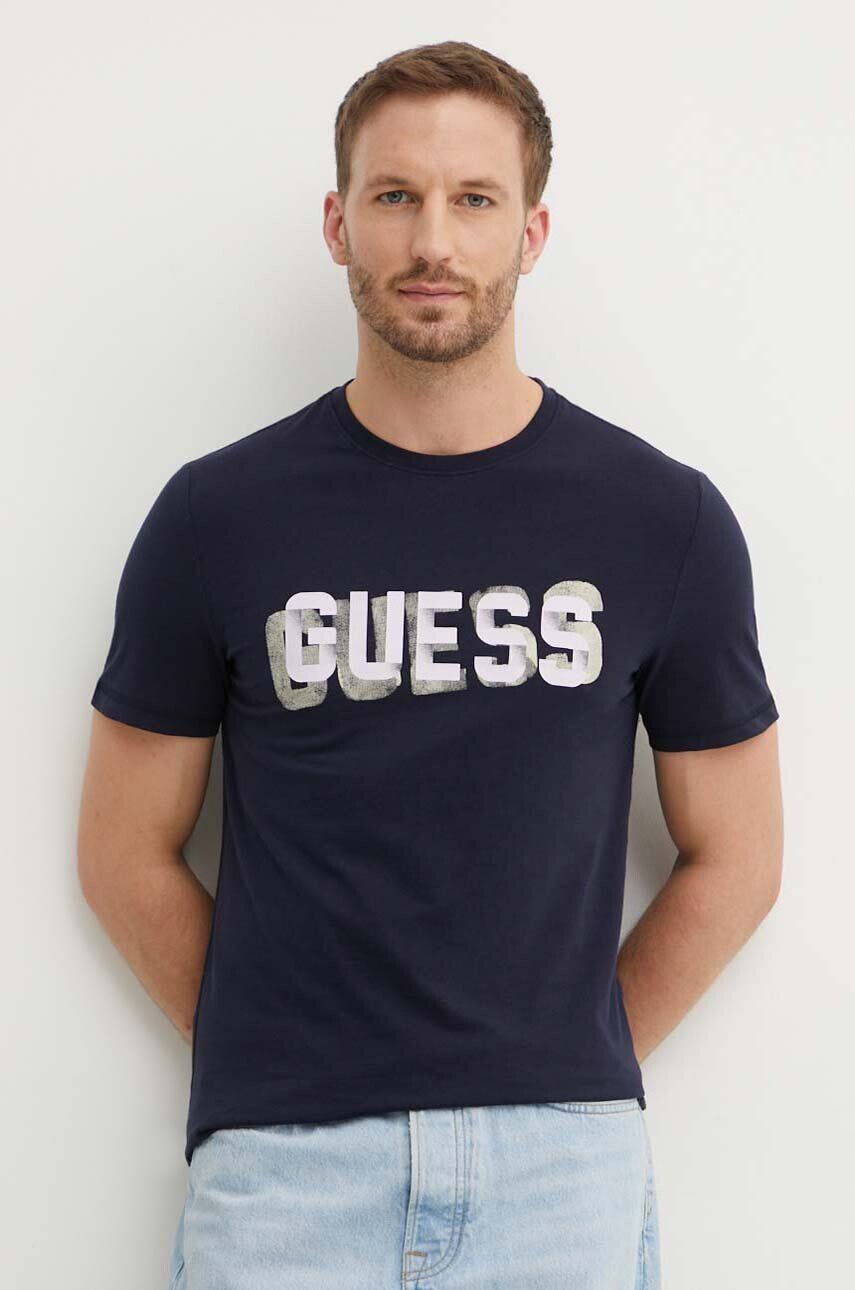

Футболка Guess из хлопка, темно-синий
