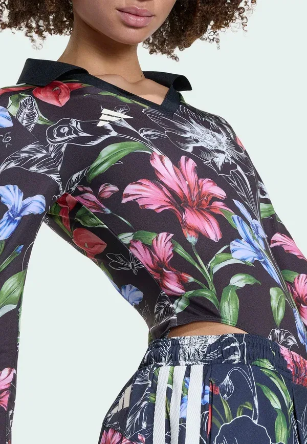 Топ Adidas x farm rio bodysuit long sleeved top Adidas Sportswear, черный/кремово-белый/мультиколор — фото 4