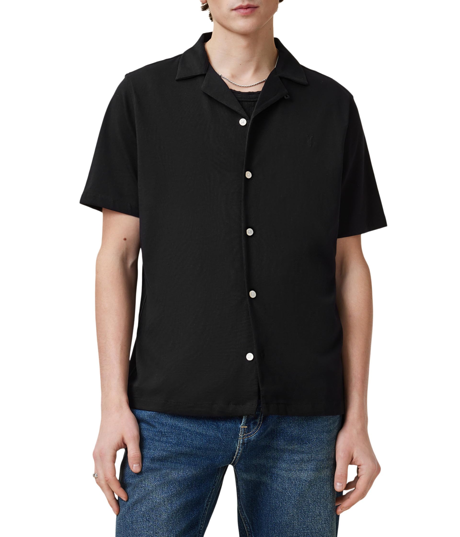 

Рубашка AllSaints Hudson Short Sleeve Shirt, Black 1