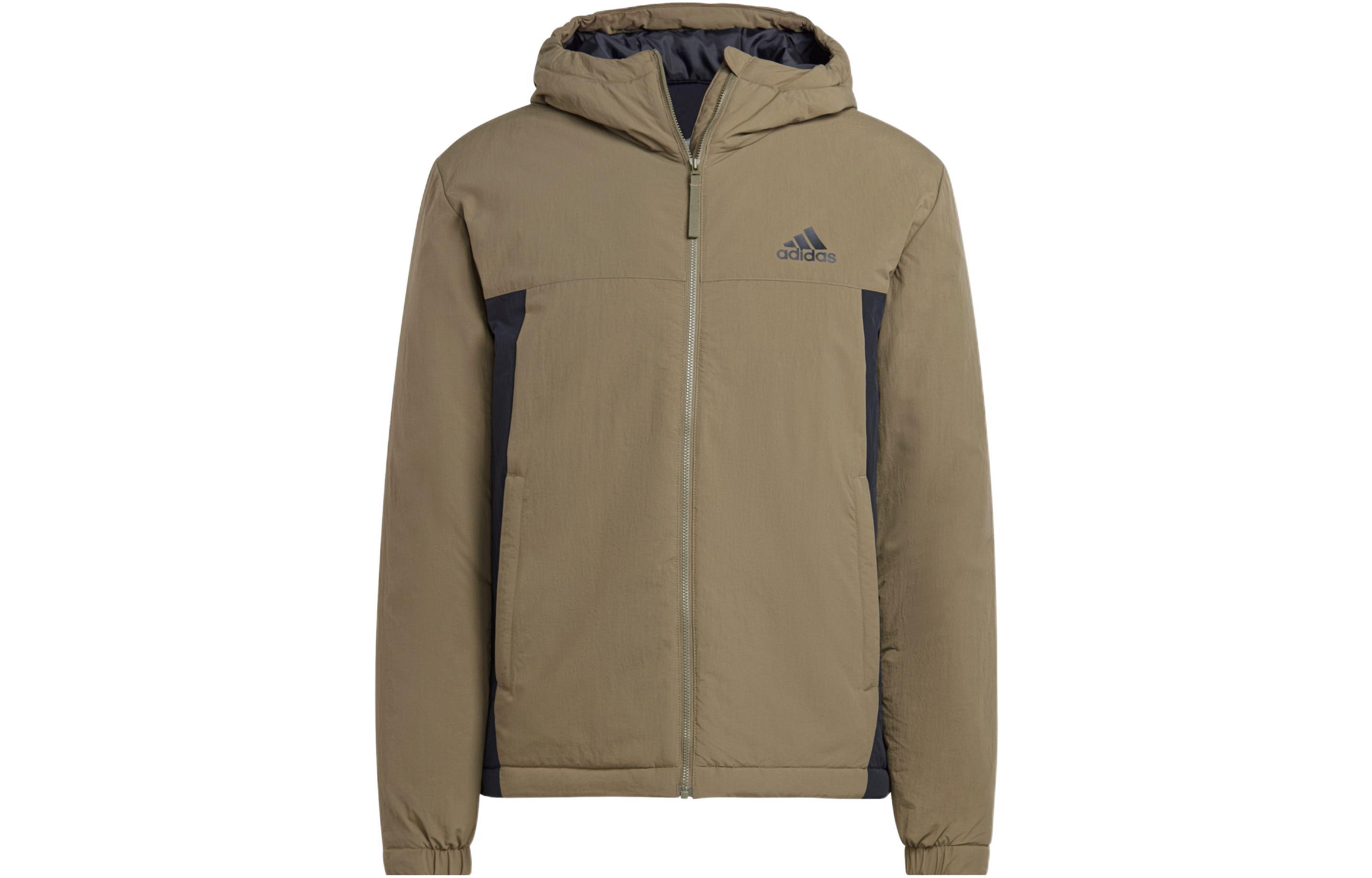Куртка пуховая мужская Strata оливкового зеленого цвета Adidas — фото 2