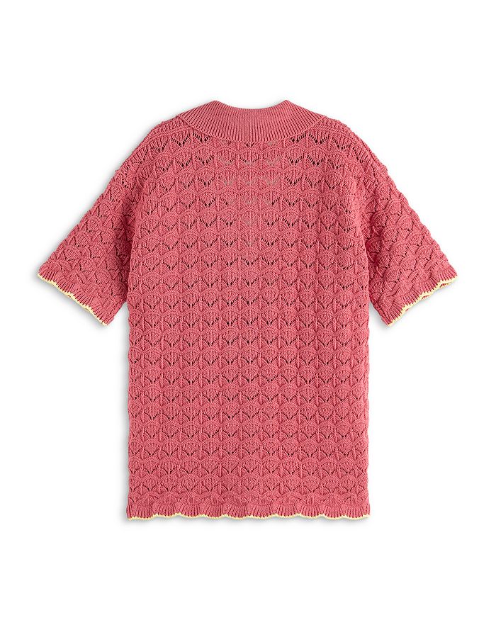 Детская вязаная блузка с воланом - для малышей и детей постарше Scotch & Soda, розовый — фото 2