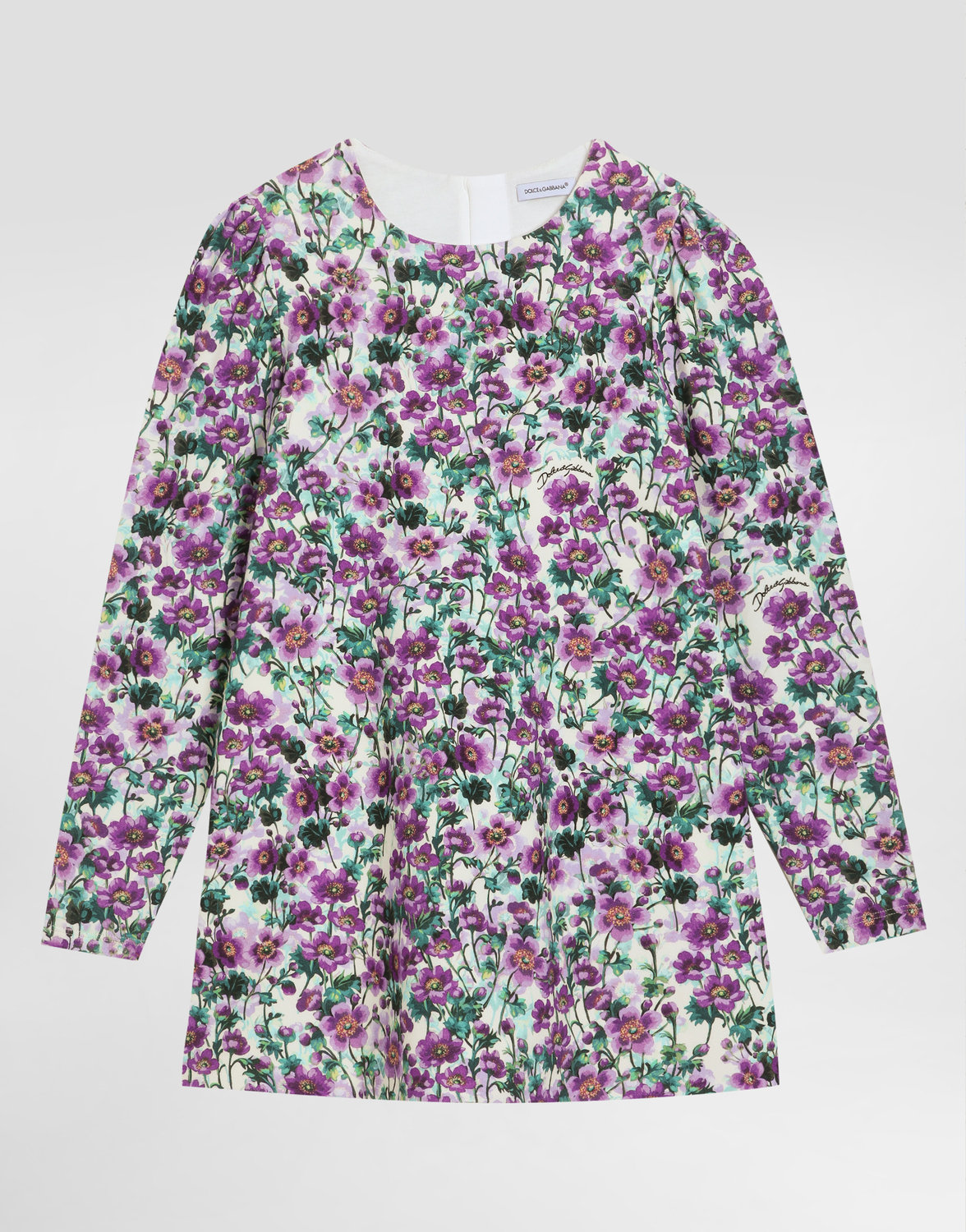 

Платье с принтом "фиалки" Dolce&Gabbana, мультиколор