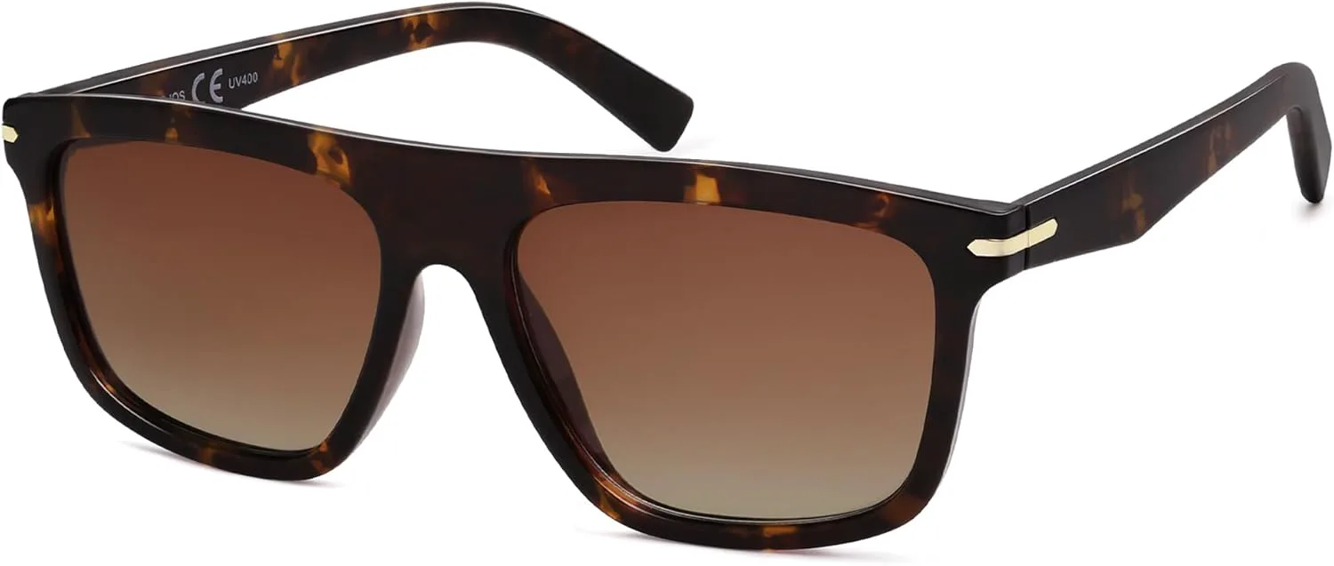 

Поляризованные квадратные солнцезащитные очки SOJOS TR90, легкие, унисекс, для женщин и мужчин, модный классический дизайн, защита от УФ-излучения, Brown/Brown