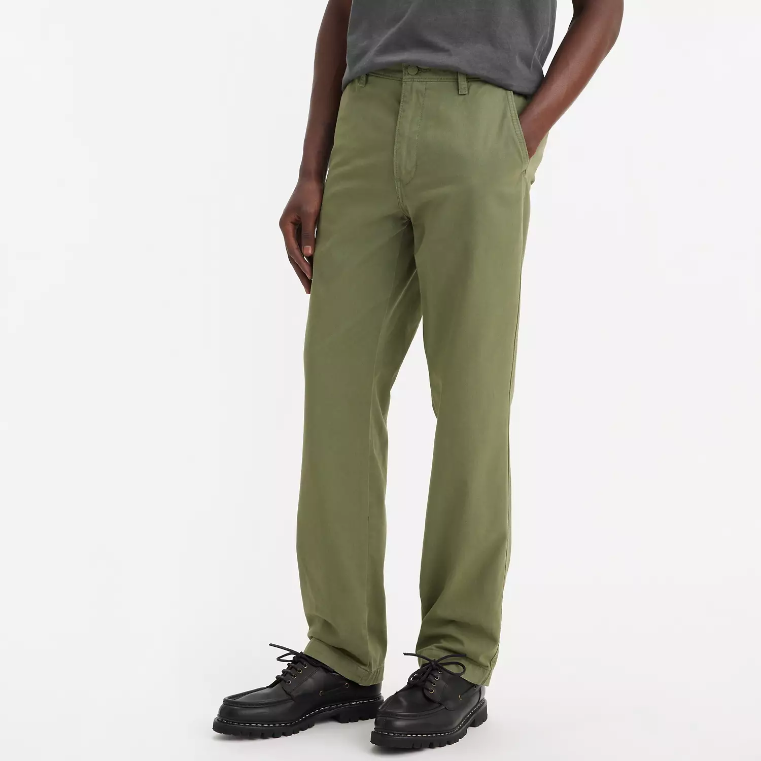 Аутентичные мужские брюки прямого кроя Levi's xx Chino, цвет Four Leaf Clover Soft Garment Dye - Green - Non-Stretch — фото 2