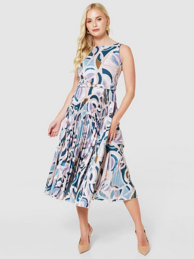

Плиссированное платье миди Closet London, цвет Blush/Multi