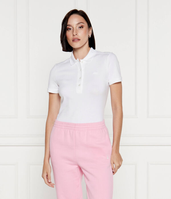 Рубашка поло Lacoste Slim Fit, белая — фото 3