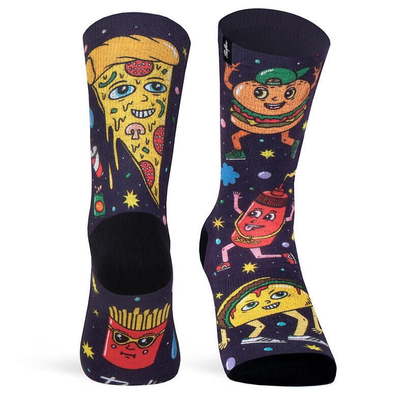

Носки для бега из ткани Coolmax Unisex Fast Food, сублимированный Многоцветный PACIFIC AND CO, цвет negro