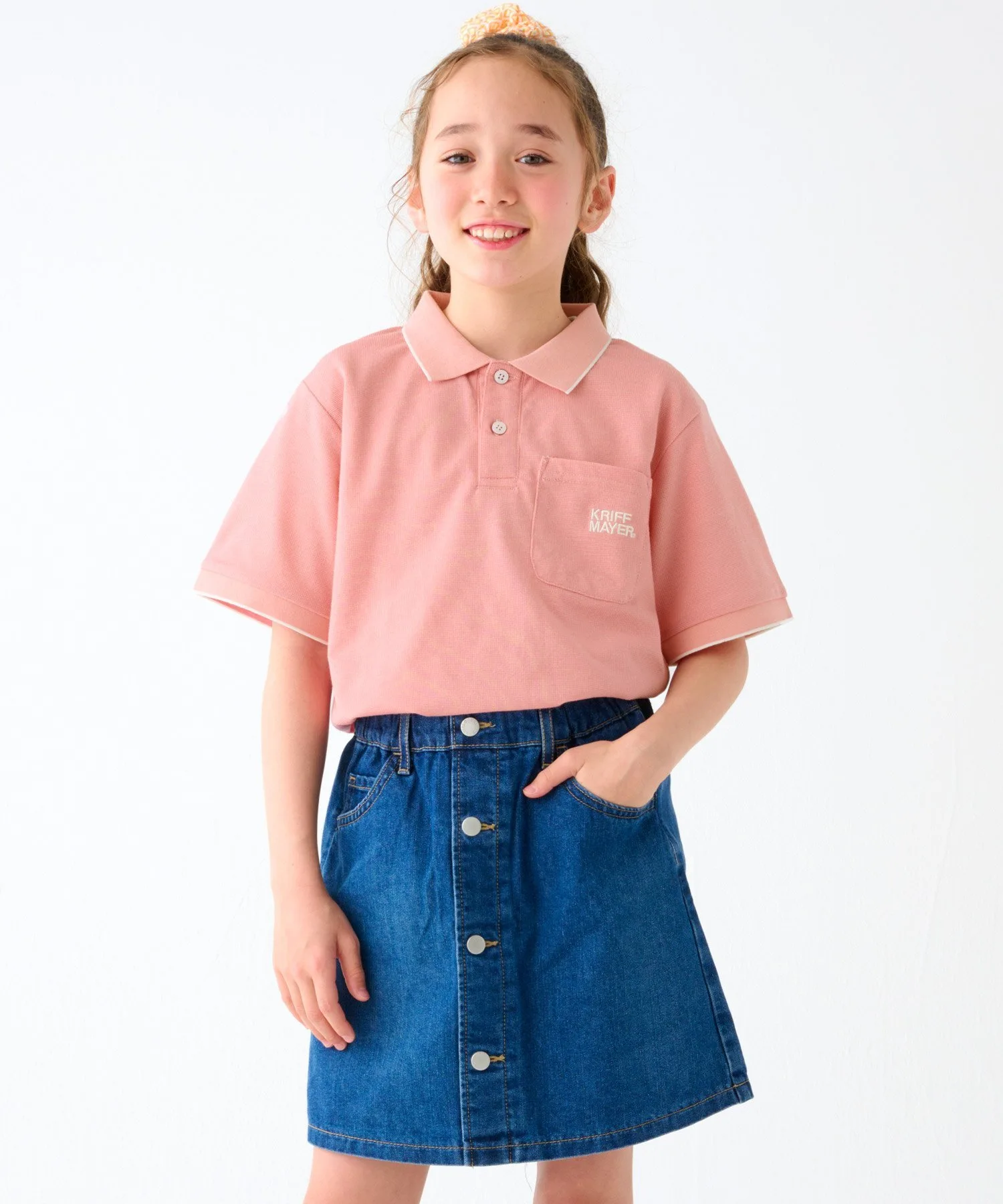 (K) Rib Line Nano Kanoko Polo KRIFF MAYER, PINK