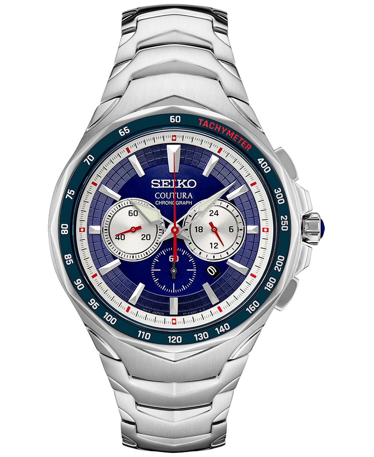 

Мужские часы-хронограф Coutura с браслетом из нержавеющей стали, 46 мм Seiko