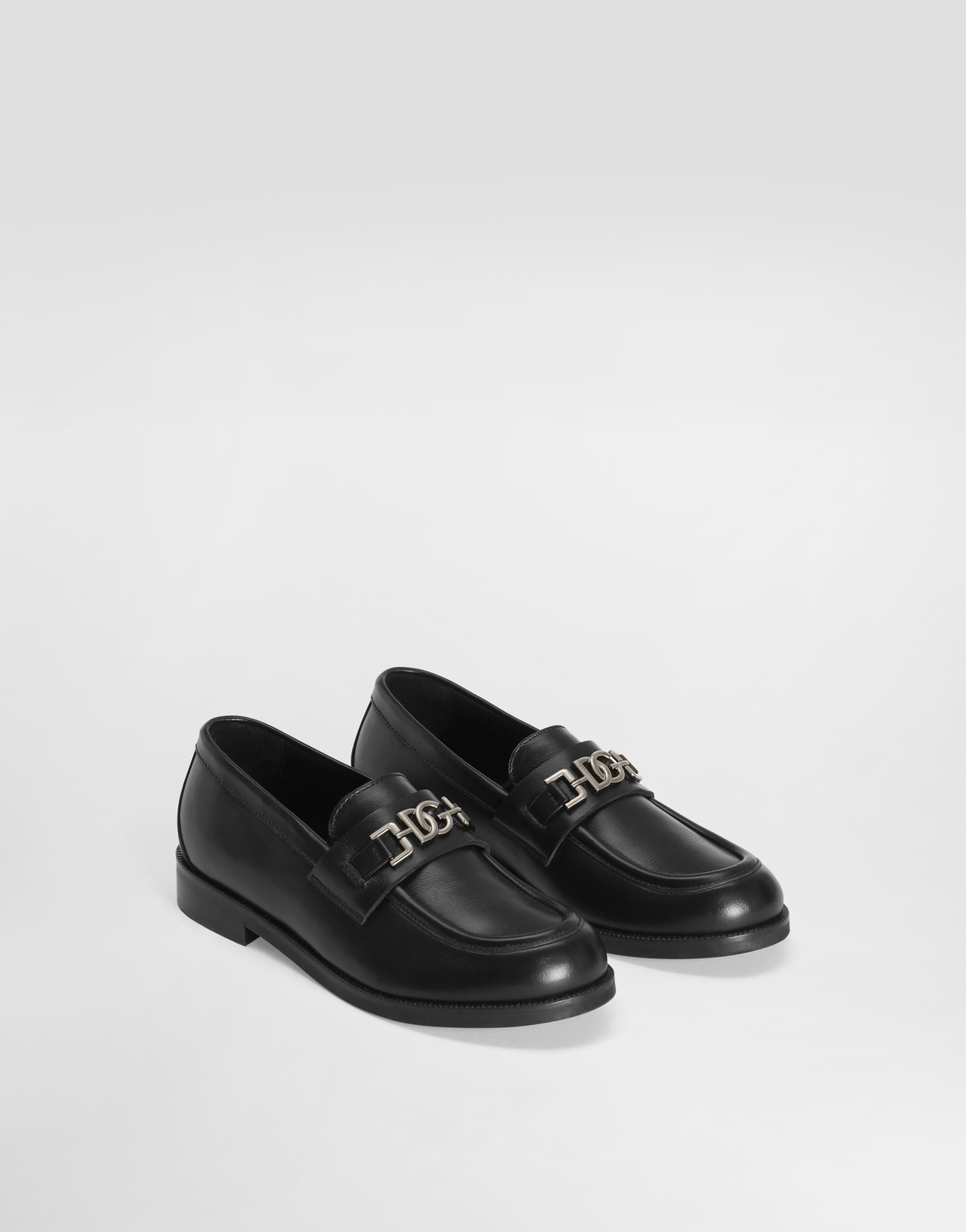 Лофер из телячьей кожи наппа DOLCE & GABBANA, черный — фото 2