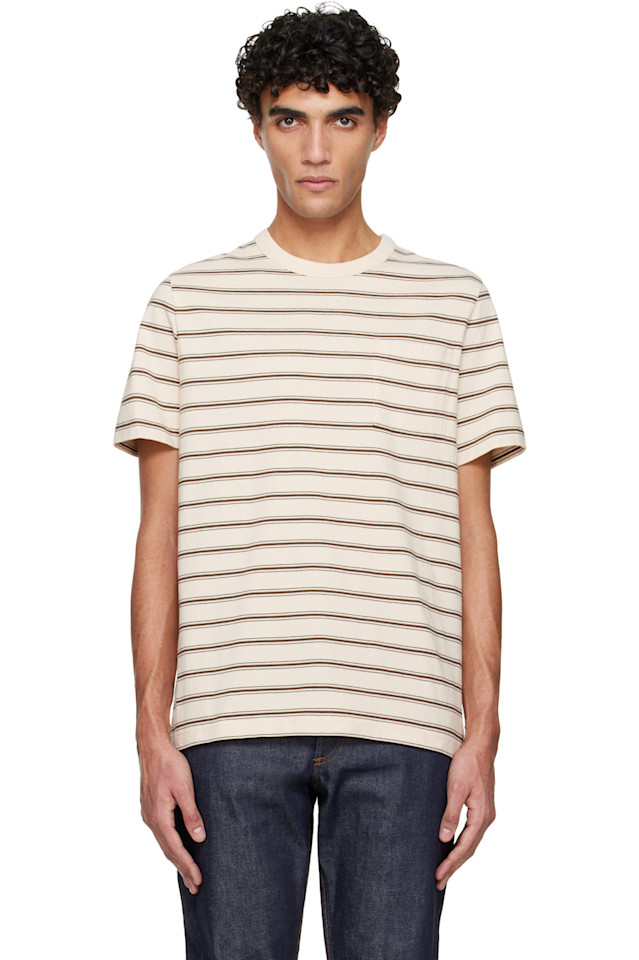 

A.P.C. Бежевая полосатая футболка