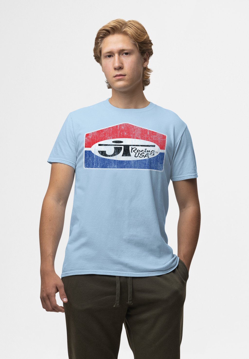 

Футболка с принтом JT RACING FADING CLASSIC LOGO Henry Tiger, светло-голубой