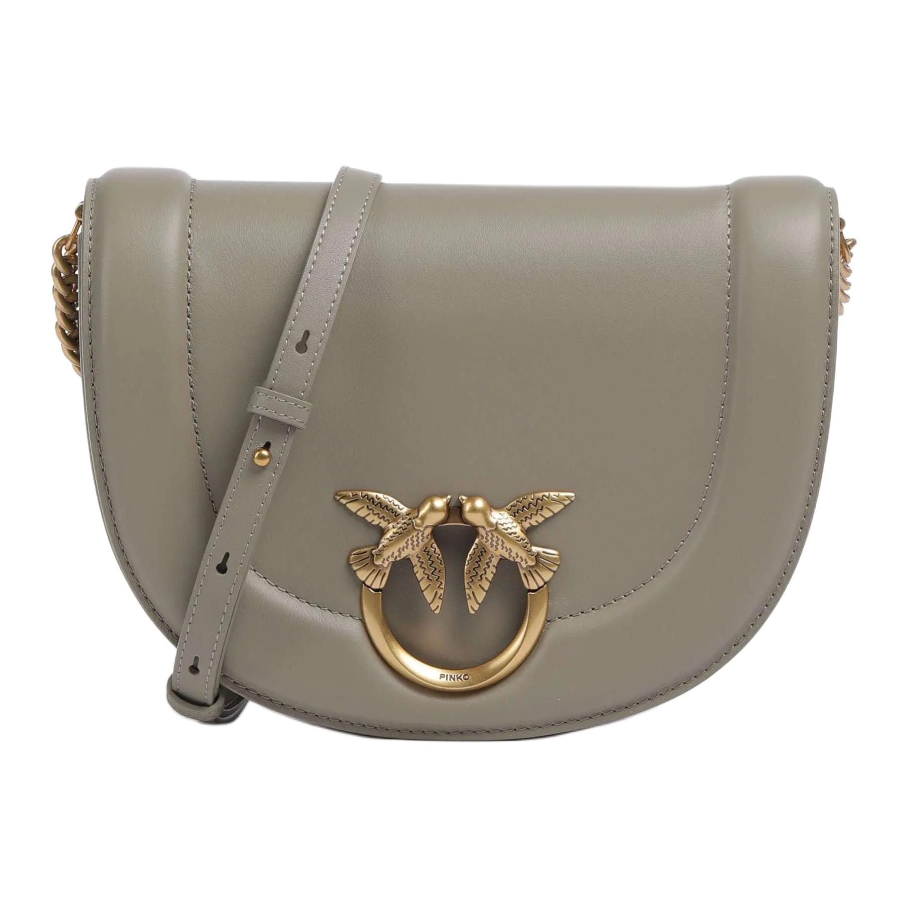 

Сумка-седло из овчины, наплечная сумка, кросс-боди для женщин gray PINKO