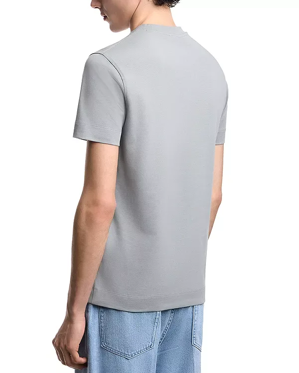 Футболка из плотной хлопчатобумажной ткани с вышитым орлом. Emporio Armani, Grey — фото 3