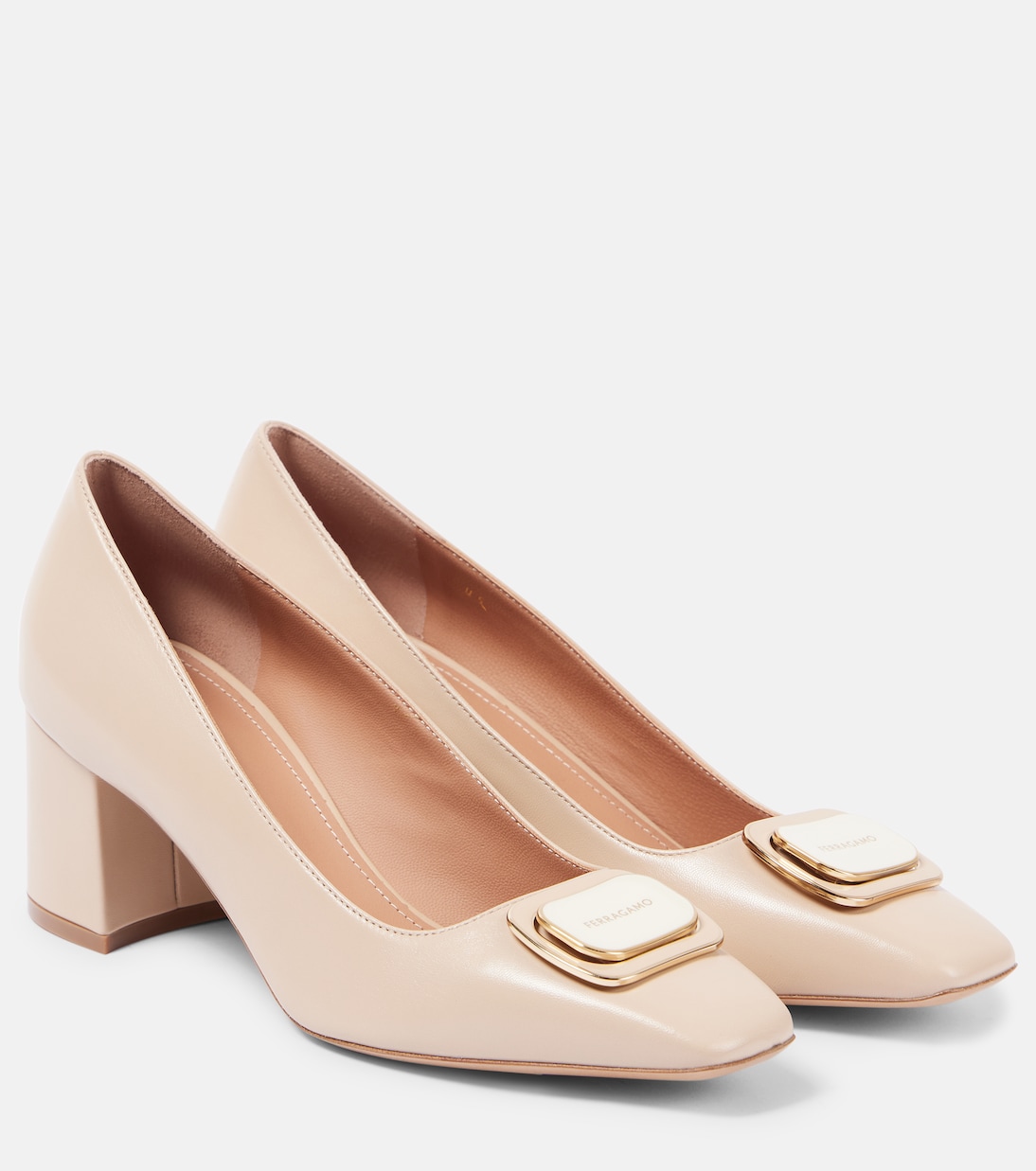 Туфли из кожи Vella Ferragamo, бежевый